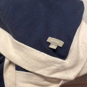 Ply cashmere navy and crème throw. 54 x 40. Good condition. One tiny hole